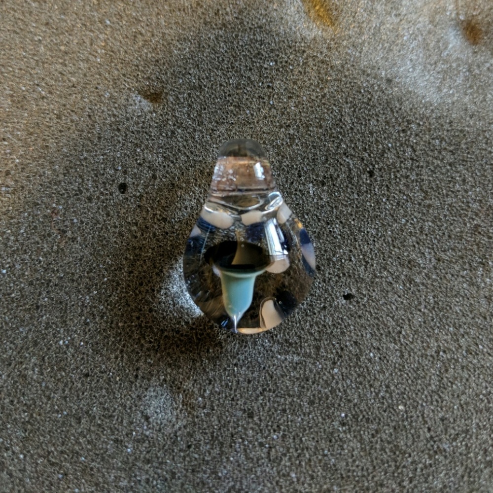 Hand made glass micro mushroom pendant